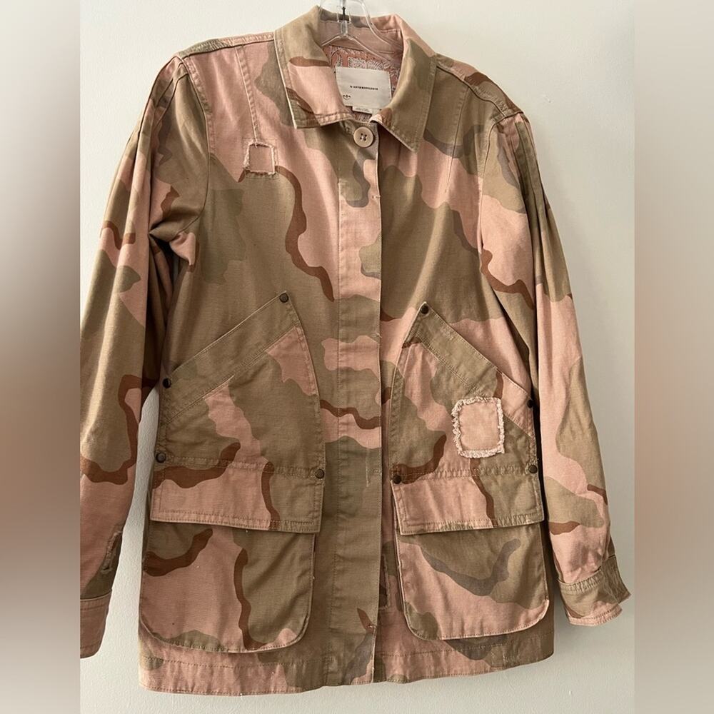Anthropologie Pink Green Lisa Utility Camo Jacket Size S - Picture 6 of 8